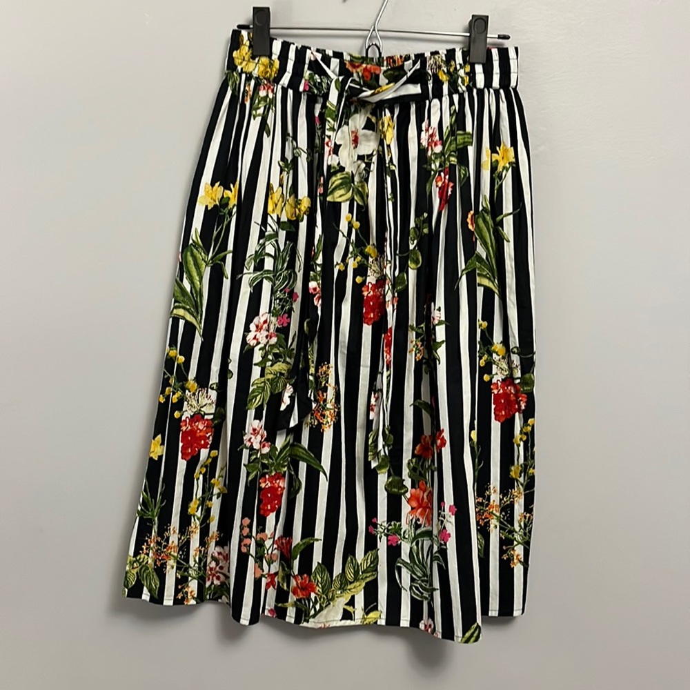 Truly 4 You Striped Floral Skirt